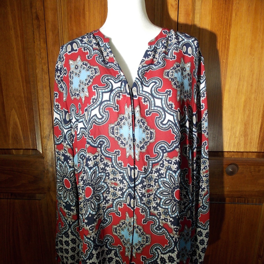 Charter Club Sz XXL Bold Paisley Print Blouse